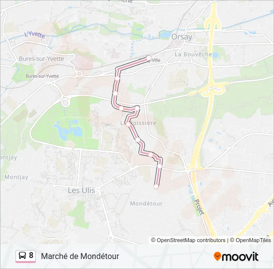 8 Bus Line Map