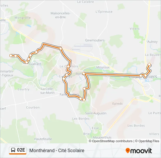 02E Bus Line Map