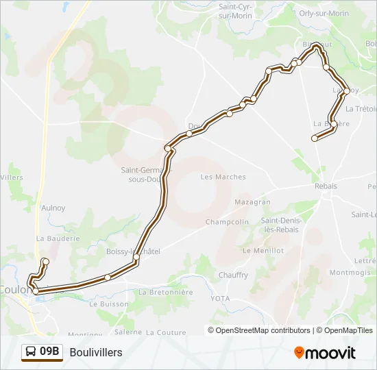 09B Bus Line Map