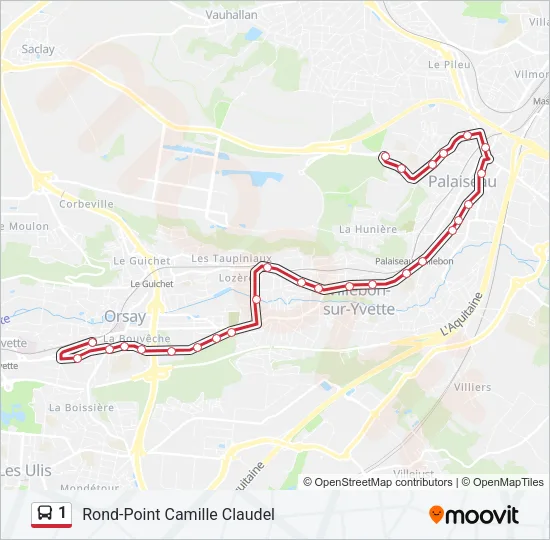 1 Bus Line Map