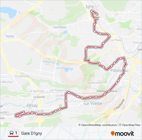 1 Bus Line Map