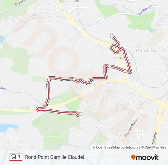 1 Bus Line Map