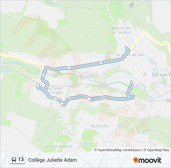 13 Bus Line Map