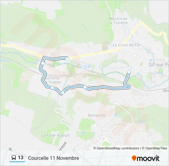 13 Bus Line Map