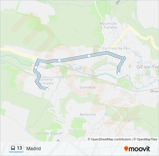 13 Bus Line Map