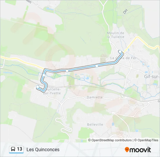 13 Bus Line Map