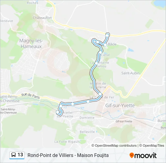13 Bus Line Map