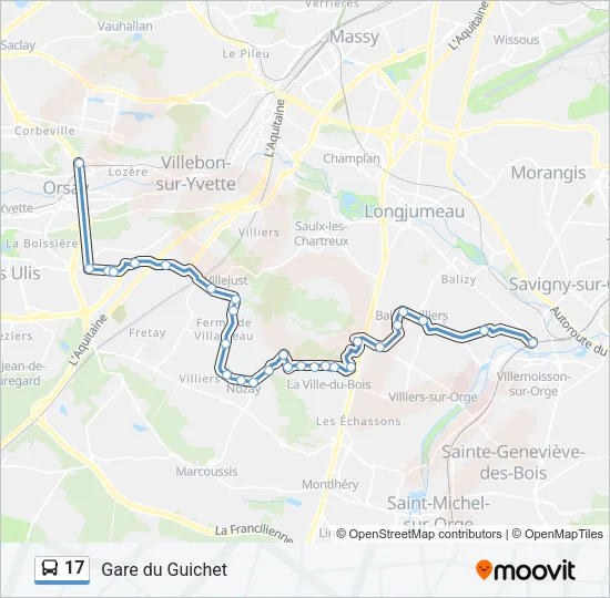 17 Bus Line Map