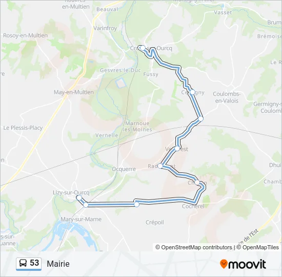 53 Bus Line Map