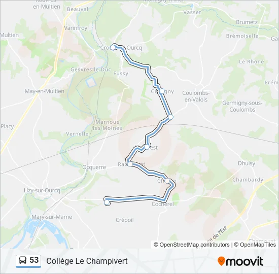 53 Bus Line Map