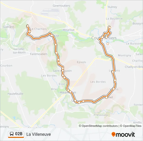02B Bus Line Map