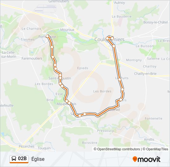 02B Bus Line Map