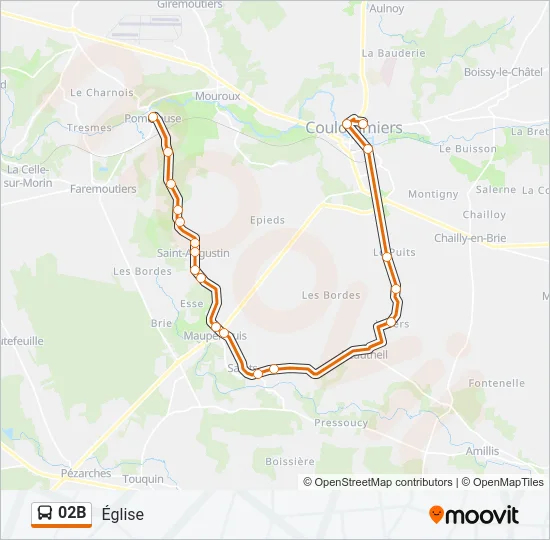 02B Bus Line Map