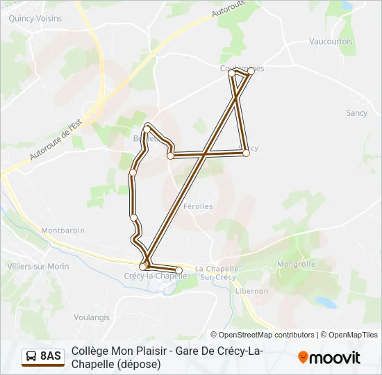 8AS Bus Line Map