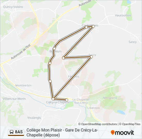8AS Bus Line Map