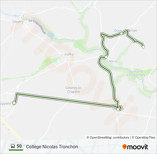 50 Bus Line Map
