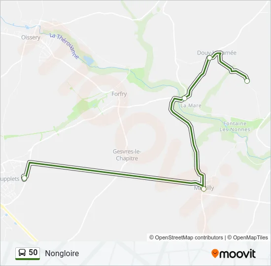 50 Bus Line Map