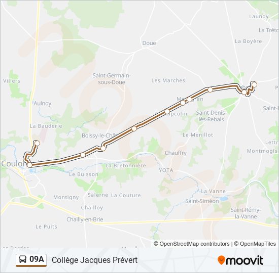 09A Bus Line Map