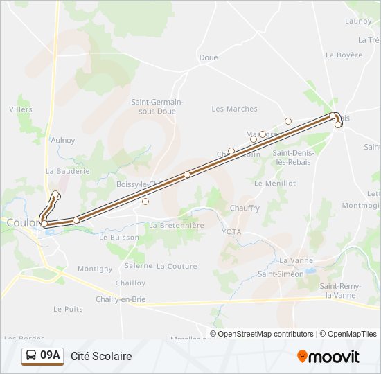 09A Bus Line Map