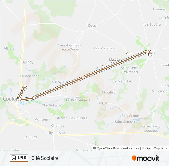 09A Bus Line Map