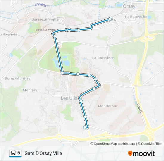 5 Bus Line Map