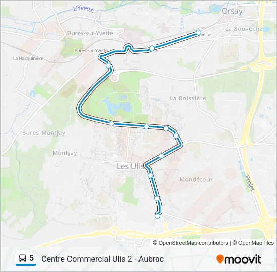 5 Bus Line Map