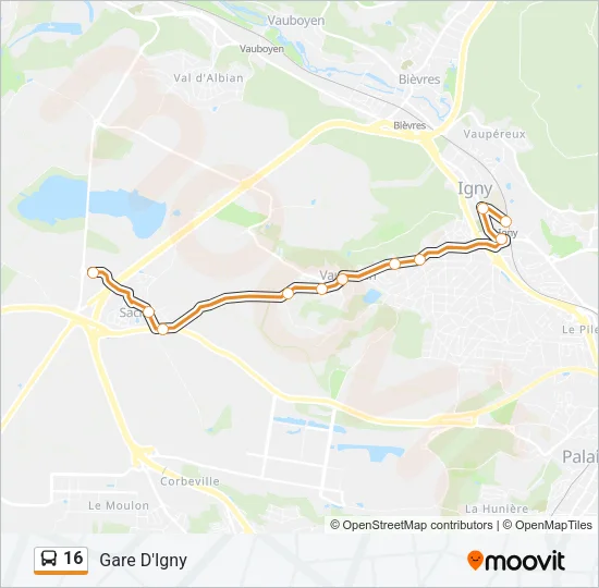 16 Bus Line Map