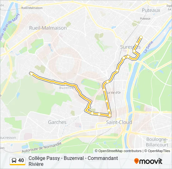 40 Bus Line Map