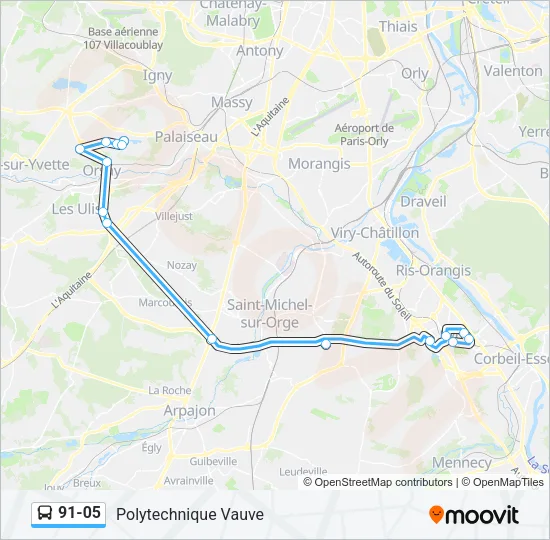 91-05 Bus Line Map
