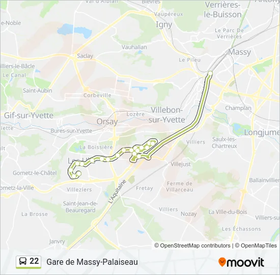 22 Bus Line Map