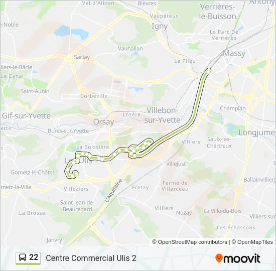 22 Bus Line Map