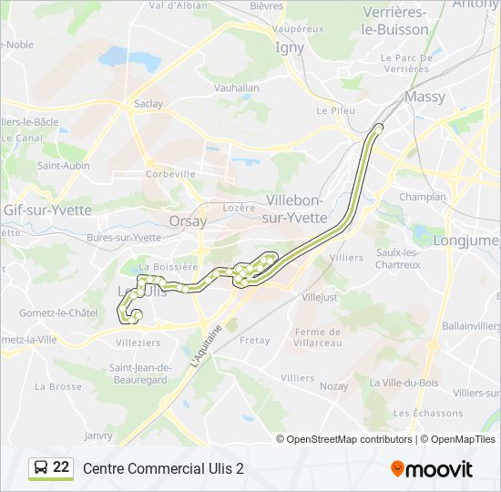 22 bus Line Map