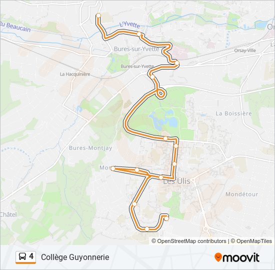 Plan de la ligne 4 de bus