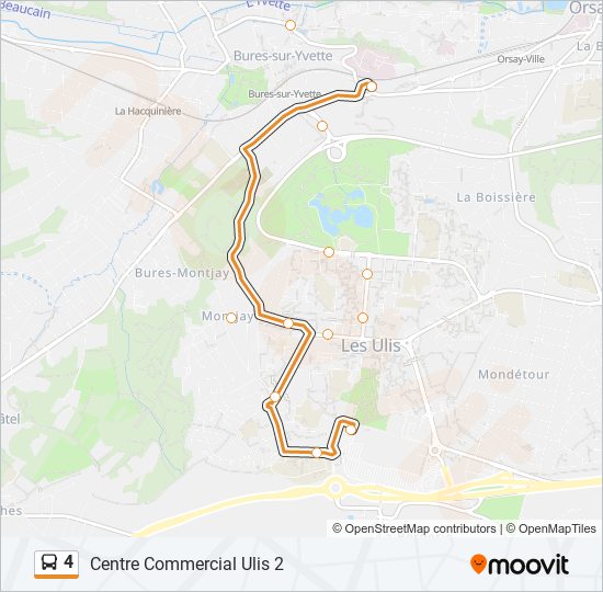 Plan de la ligne 4 de bus