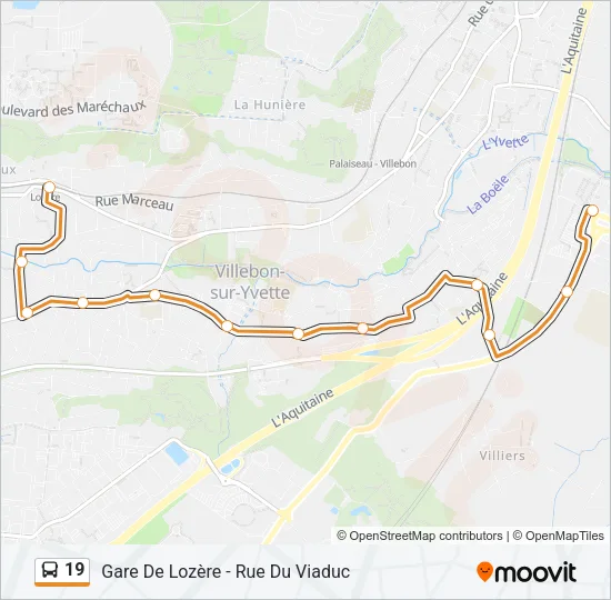 19 Bus Line Map