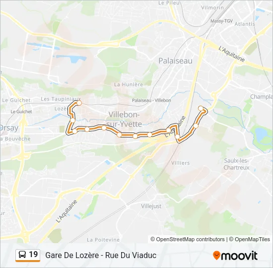 19 Bus Line Map