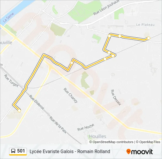 501 Bus Line Map