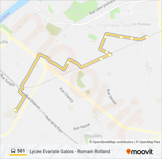 501 Bus Line Map