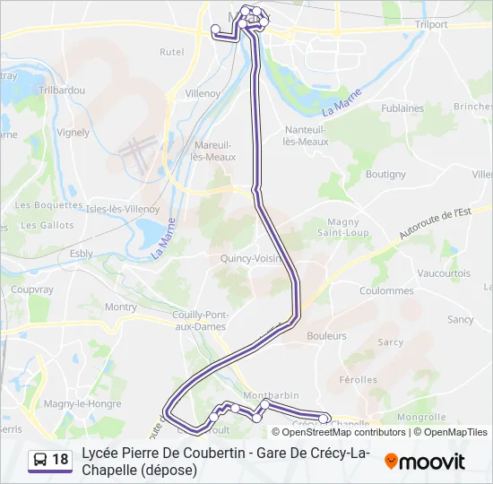 18 Bus Line Map