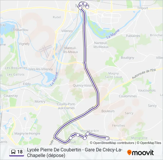18 Bus Line Map