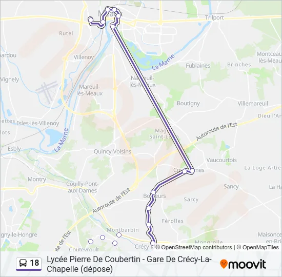 18 Bus Line Map
