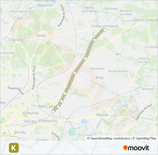 K Train Line Map