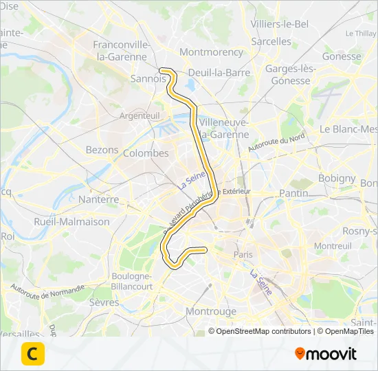 Rer C Paris Map C Route: Schedules, Stops & Maps - Pontoise/ Saint-Quentin-En-Yvelines/  Versailles-Chantiers/ Versailles-Château-Rive-Gauche (Updated)