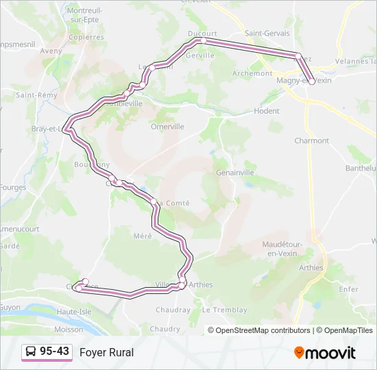 95-43 Bus Line Map