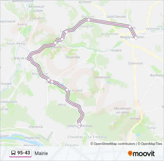 95-43 Bus Line Map