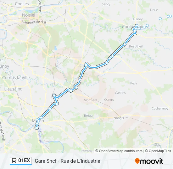 01EX Bus Line Map