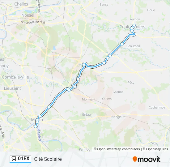 01EX Bus Line Map