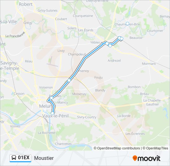01EX Bus Line Map