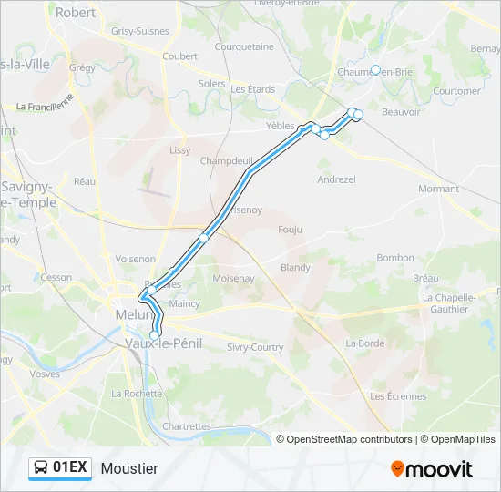 01EX Bus Line Map