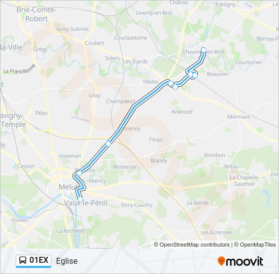 01EX Bus Line Map